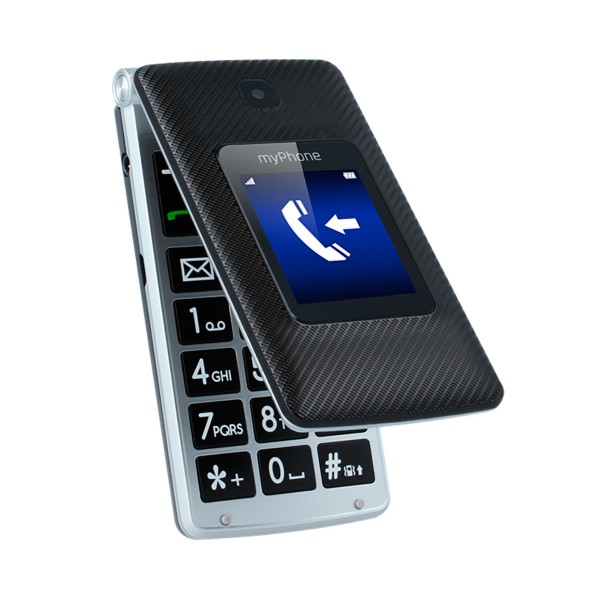 Myphone tango 3g negro plata móvil senior dual sim 2.4'' cámara 2mp bluetooth microsd botón sos