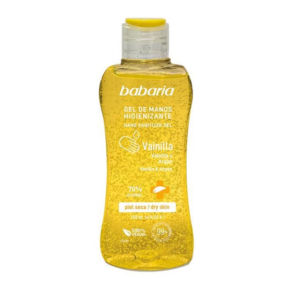 Babaria vainilla y argan gel de manos higienizante piel seca 70% alcohol 100ml